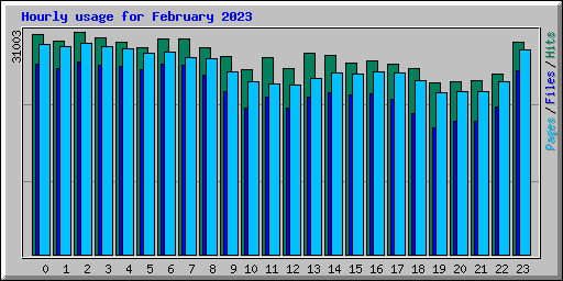 Hourly usage for February 2023